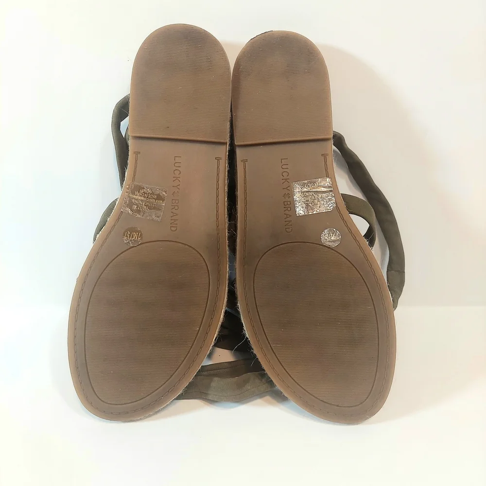Women's Lucky Brand Olive Wrap Espadrille Sandals Size 7